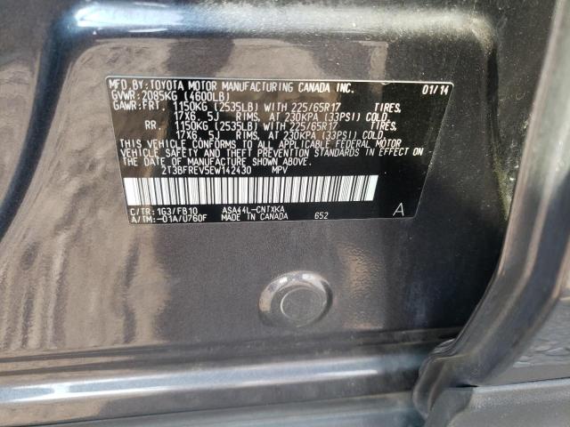 Photo 10 from auction – 2014 TOYOTA RAV4 LE with VIN 2T3BFREV5EW142430