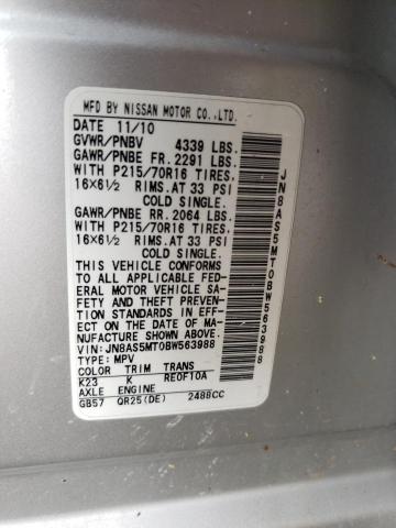 Photo 10 from auction – 2011 NISSAN ROGUE S with VIN JN8AS5MT0BW563988