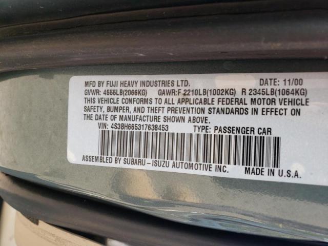 Photo 10 from auction – 2001 SUBARU LEGACY OUT with VIN 4S3BH665317638453