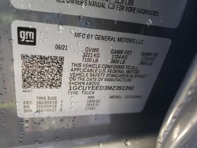 Photo 10 from auction – 2021 CHEVROLET SILVERADO with VIN 1GCUYEED3MZ351392