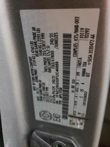 Photo 10 from auction – 2015 FORD ESCAPE SE with VIN 1FMCU9GX0FUC46889