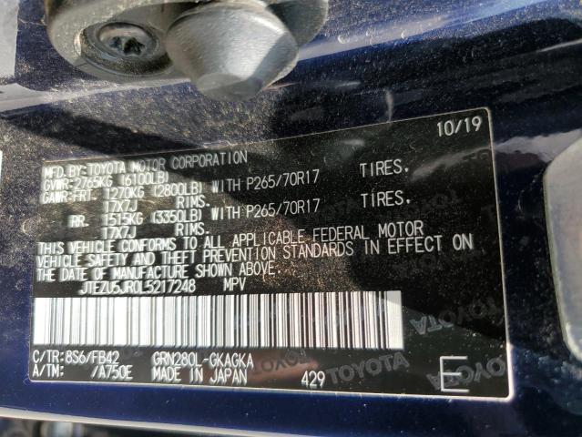 Photo 10 from auction – 2020 TOYOTA 4RUNNER SR with VIN JTEZU5JR0L5217248