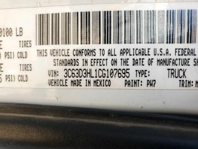 Photo 10 from auction – 2012 DODGE RAM 3500 S with VIN 3C63D3HL1CG107695