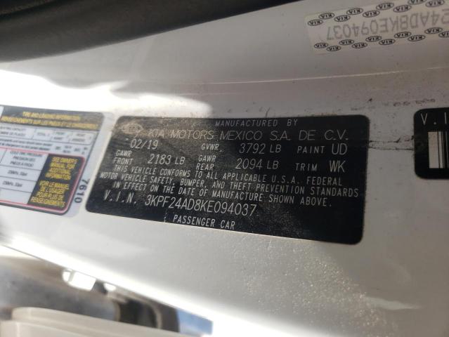 Photo 10 from auction – 2019 KIA FORTE FE with VIN 3KPF24AD8KE094037