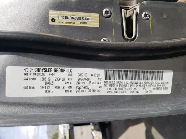 Photo 10 from auction – 2014 JEEP COMPASS SP with VIN 1C4NJCBA3ED832328