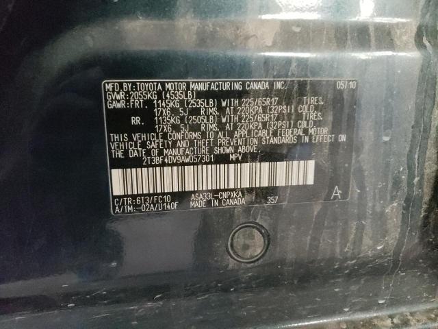 Photo 10 from auction – 2010 TOYOTA RAV4 with VIN 2T3BF4DV9AW057301