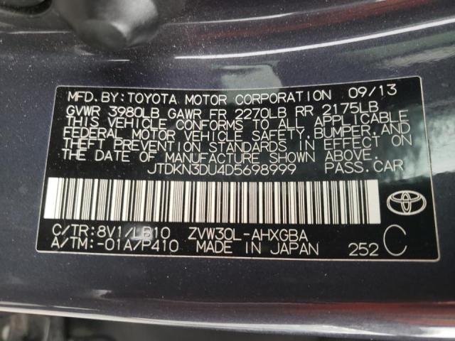 Photo 10 from auction – 2013 TOYOTA PRIUS with VIN JTDKN3DU4D5698999