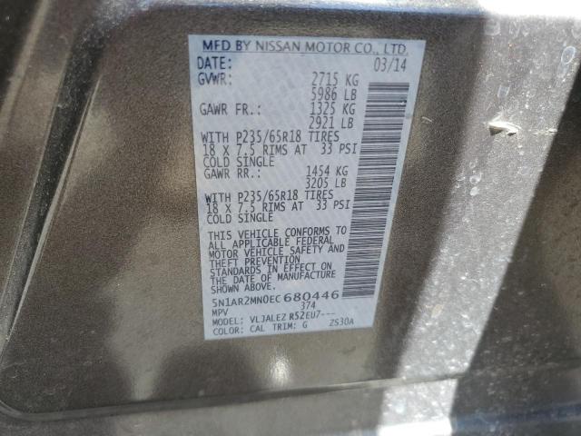Photo 10 from auction – 2014 NISSAN PATHFINDER with VIN 5N1AR2MN0EC680446