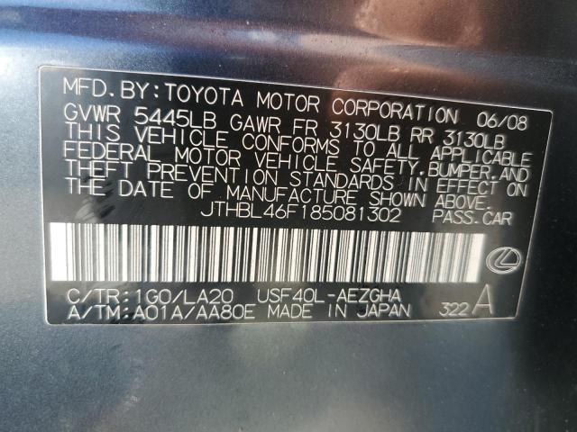 Photo 10 from auction – 2008 LEXUS LS 460 with VIN JTHBL46F185081302