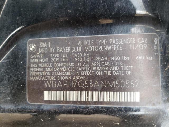 Photo 10 from auction – 2010 BMW 328 I with VIN WBAPH7G53ANM50552