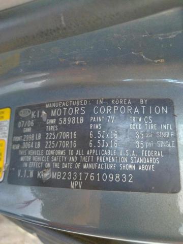 Photo 10 from auction – 2007 KIA SEDONA EX with VIN KNDMB233176109832