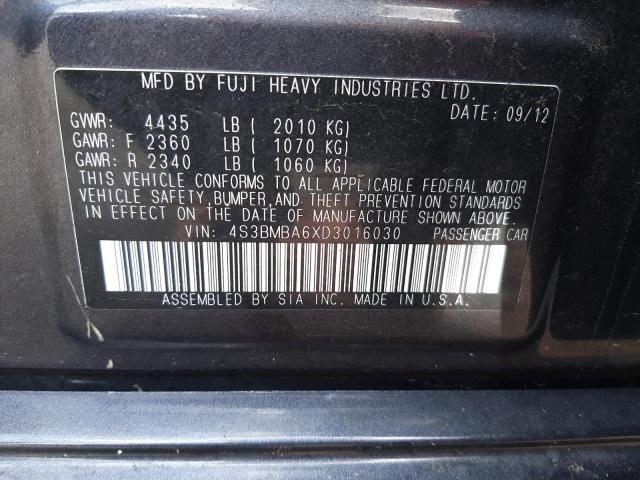 Photo 10 from auction – 2013 SUBARU LEGACY 2.5 with VIN 4S3BMBA6XD3016030