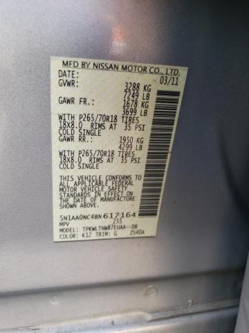 Photo 10 from auction – 2011 NISSAN ARMADA SV with VIN 5N1AA0NC4BN617164