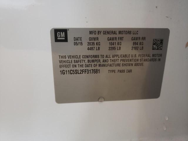 Photo 10 from auction – 2015 CHEVROLET MALIBU 1LT with VIN 1G11C5SL2FF317681
