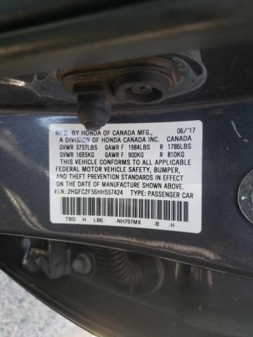 Photo 10 from auction – 2017 HONDA CIVIC LX with VIN 2HGFC2F56HH557424
