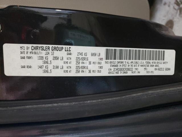 Photo 10 from auction – 2012 DODGE GRAND CARA with VIN 2C4RDGBG9CR398222