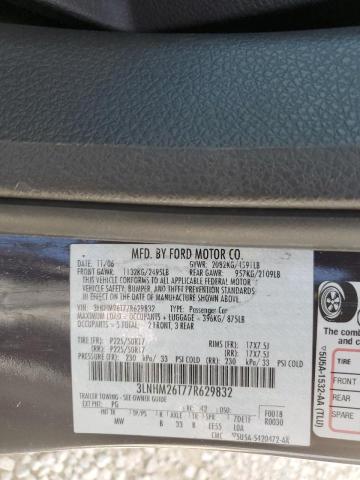 Photo 10 from auction – 2007 LINCOLN MKZ with VIN 3LNHM26T77R629832
