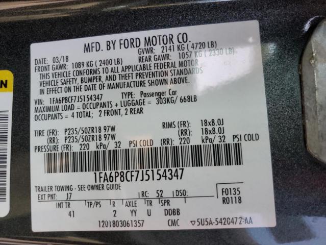 Photo 10 from auction – 2018 FORD MUSTANG GT with VIN 1FA6P8CF7J5154347