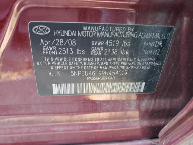 Photo 10 from auction – 2009 HYUNDAI SONATA SE with VIN 5NPEU46F99H454017