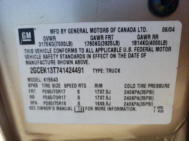 Photo 10 from auction – 2004 CHEVROLET SILVERADO with VIN 2GCEK13T741424491