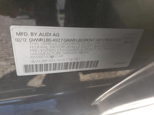 Photo 10 from auction – 2012 AUDI A4 PREMIUM with VIN WAUBFAFL4CA116781