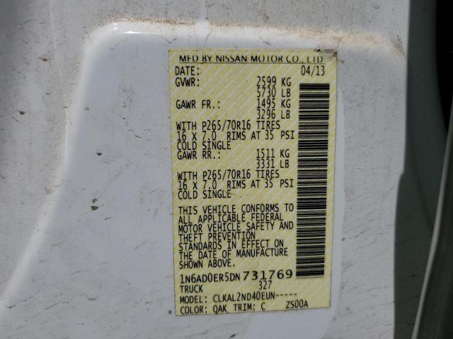 Photo 10 from auction – 2013 NISSAN FRONTIER S with VIN 1N6AD0ER5DN731769