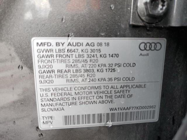 Photo 10 from auction – 2019 AUDI Q7 PRESTIG with VIN WA1VAAF77KD002962