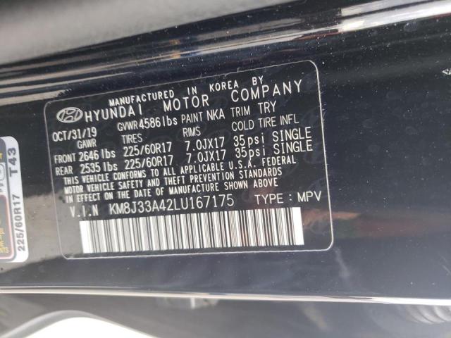 Photo 10 from auction – 2020 HYUNDAI TUCSON LIM with VIN KM8J33A42LU167175