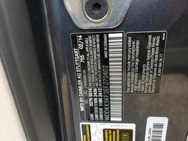 Photo 10 from auction – 2014 MERCEDES-BENZ E 350 with VIN WDDKK5KF3EF270402