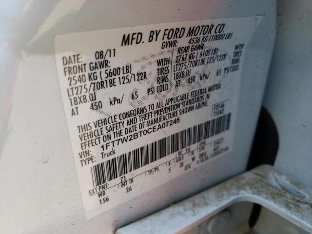 Photo 10 from auction – 2012 FORD F250 SUPER with VIN 1FT7W2BT0CEA07246
