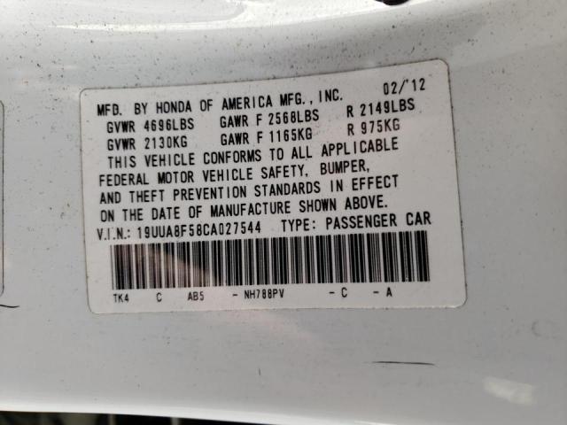 Photo 10 from auction – 2012 ACURA TL with VIN 19UUA8F58CA027544
