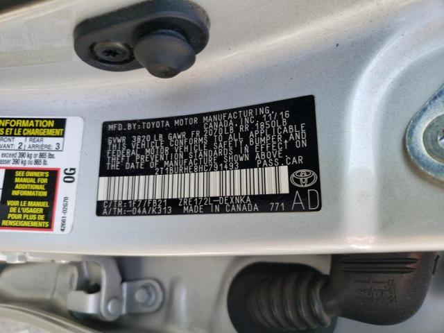 Photo 10 from auction – 2017 TOYOTA COROLLA L with VIN 2T1BURHE8HC791493