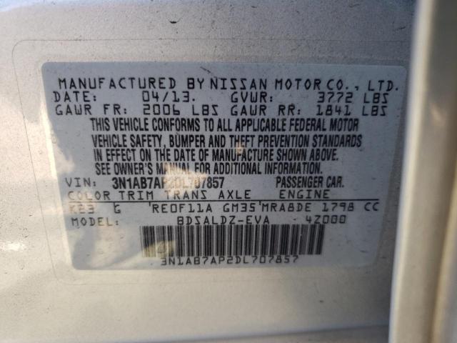 Photo 10 from auction – 2013 NISSAN SENTRA with VIN 3N1AB7AP2DL707857
