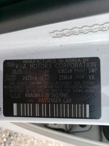 Photo 10 from auction – 2015 KIA OPTIMA LX with VIN KNAGM4A78F5607990