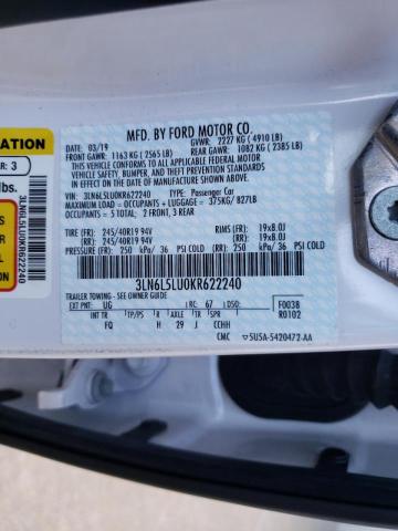 Photo 10 from auction – 2019 LINCOLN MKZ RESERV with VIN 3LN6L5LU0KR622240