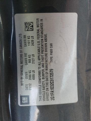 Photo 10 from auction – 2012 CHEVROLET CAMARO LS with VIN 2G1FA1E32C9172579
