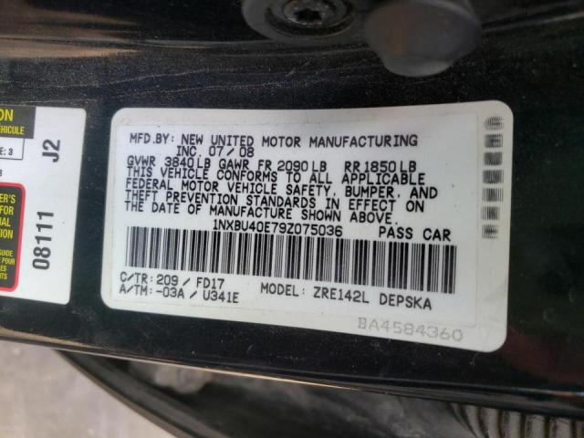 Photo 10 from auction – 2009 TOYOTA COROLLA BA with VIN 1NXBU40E79Z075036