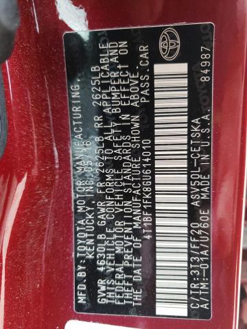 Photo 10 from auction – 2016 TOYOTA CAMRY with VIN 4T1BF1FK8GU614010