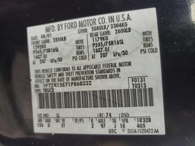 Photo 10 from auction – 2001 FORD RANGER SUP with VIN 1FTZR15E71PB68332