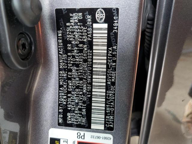 Photo 10 from auction – 2015 TOYOTA CAMRY LE with VIN 4T1BF1FK7FU108022