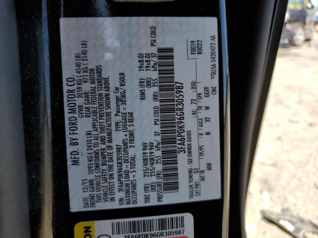 Photo 10 from auction – 2016 FORD FUSION TIT with VIN 3FA6P0K96GR305987