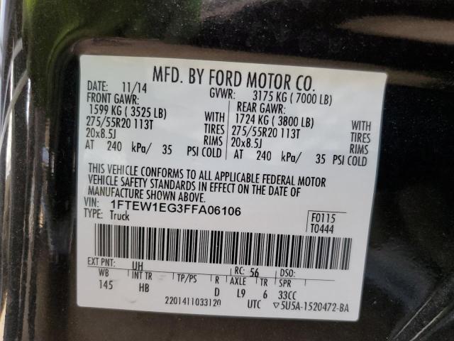 Photo 10 from auction – 2015 FORD F150 SUPER with VIN 1FTEW1EG3FFA06106
