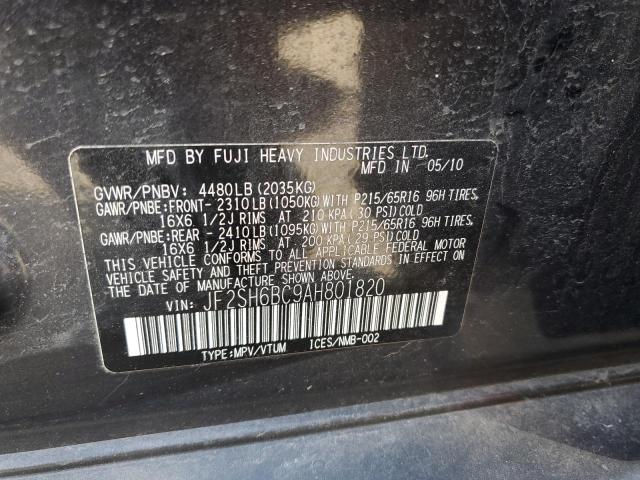 Photo 10 from auction – 2010 SUBARU FORESTER X with VIN JF2SH6BC9AH801820