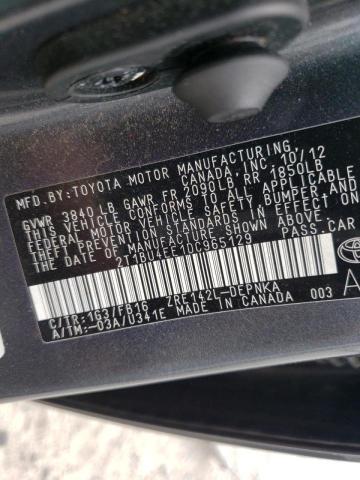 Photo 10 from auction – 2013 TOYOTA COROLLA with VIN 2T1BU4EE1DC965129