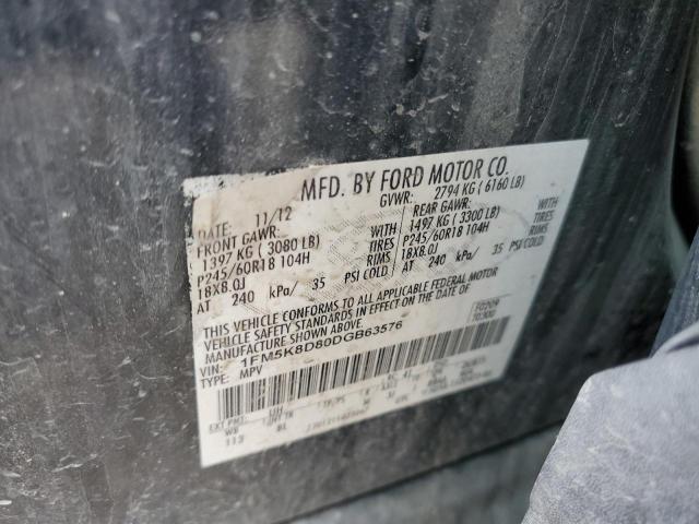 Photo 10 from auction – 2013 FORD EXPLORER X with VIN 1FM5K8D80DGB63576