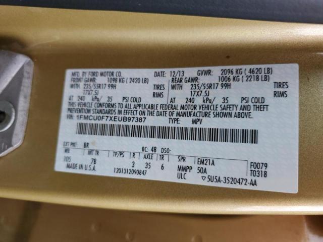 Photo 10 from auction – 2014 FORD ESCAPE with VIN 1FMCU0F7XEUB97387
