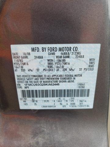 Photo 10 from auction – 2009 FORD ESCAPE XLT with VIN 1FMCU93G29KA62446