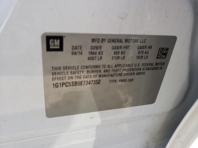 Photo 10 from auction – 2014 CHEVROLET CRUZE LT with VIN 1G1PC5SB9E7347352