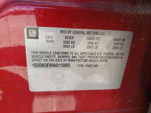 Photo 10 from auction – 2010 CADILLAC CTS PERFOR with VIN 1G6DK5EV9A0110983