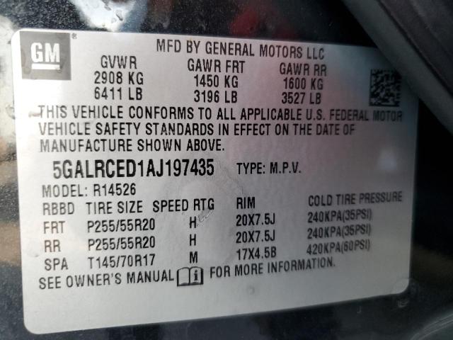 Photo 10 from auction – 2010 BUICK ENCLAVE CX with VIN 5GALRCED1AJ197435